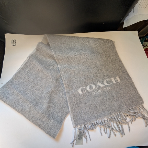 Coach Accessories - Coach Double Faced Gray Wool/Cashmere Scarf Like New